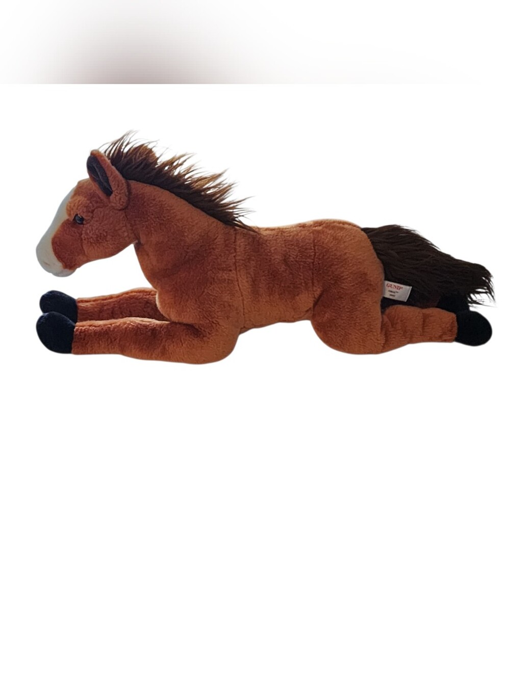 Gund Forego 30093 Chestnut Brown Horse Lying Down Realistic Plush 24"